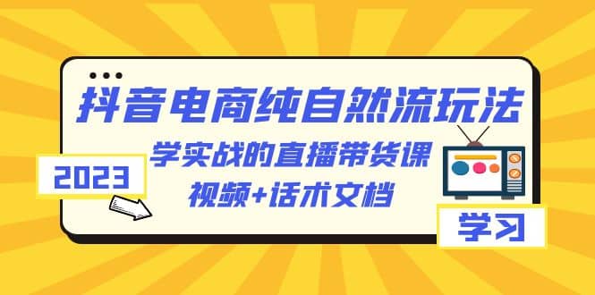 2023抖音电商·纯自然流玩法：学实战的直播带货课，视频+话术文档-学知网