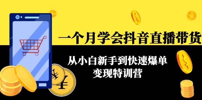 一个月学会抖音直播带货：从小白新手到快速爆单变现特训营(63节课)-学知网