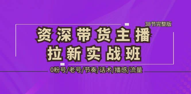 资深·带货主播拉新实战班，0粉号/老号/节奏/话术/播感/流量-38节完整版-学知网