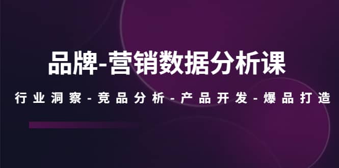 品牌-营销数据分析课，行业洞察-竞品分析-产品开发-爆品打造-学知网