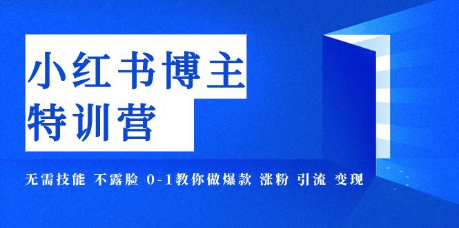 小红书博主爆款特训营-11期 无需技能 不露脸 0-1教你做爆款 涨粉 引流 变现-学知网