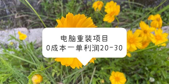 电脑系统重装项目，0成本一单利润20-30-学知网