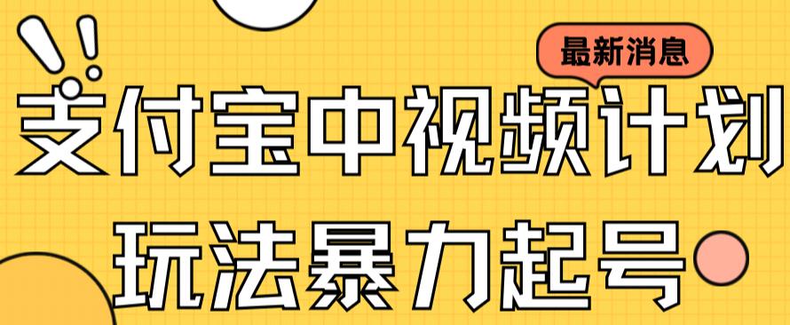 支付宝中视频玩法暴力起号影视起号有播放即可获得收益（带素材）-学知网