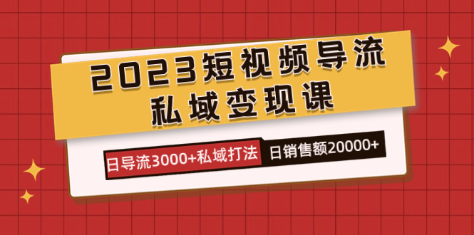 2023短视频导流·私域变现课，日导流3000+私域打法  日销售额2w+-学知网