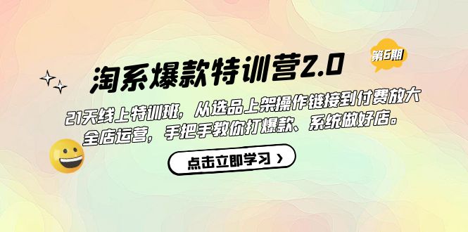 淘系爆款特训营2.0【第六期】从选品上架到付费放大 全店运营 打爆款 做好店-学知网