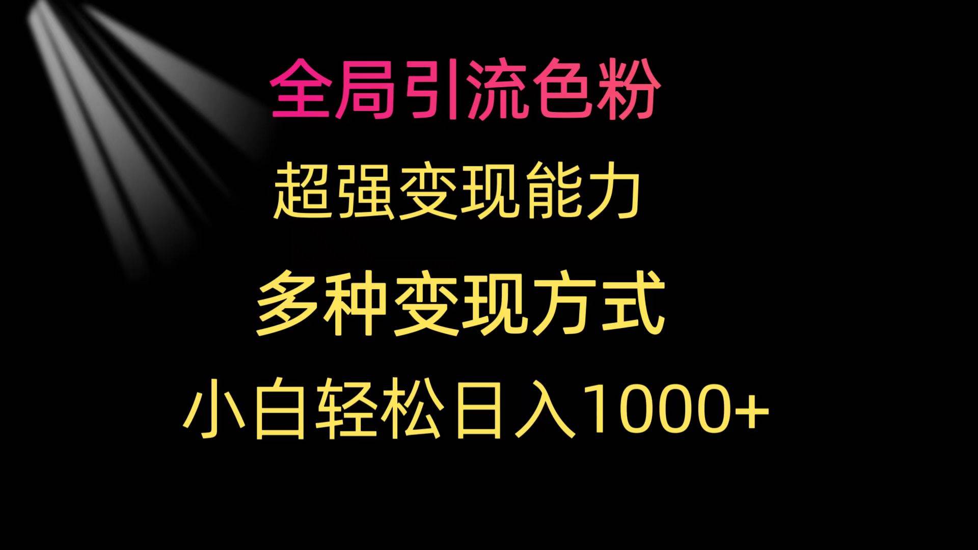 全局引流色粉 超强变现能力 多种变现方式 小白轻松日入1000+-学知网