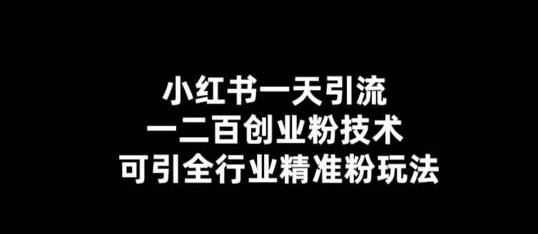 【引流必备】小红书一天引流一二百创业粉技术，可引全行业精准粉玩法-学知网