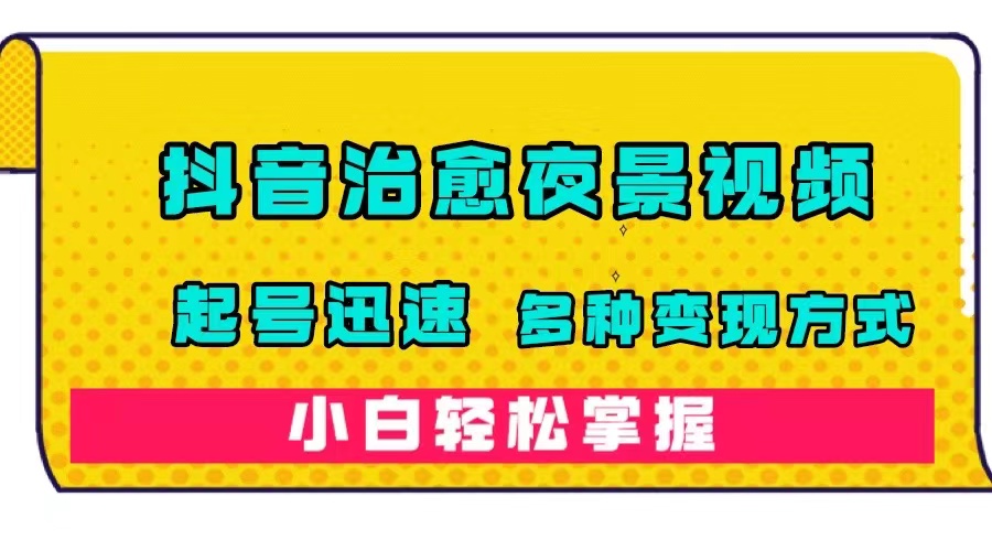 抖音治愈系夜景视频，起号迅速，多种变现方式，小白轻松掌握（附120G素材）-学知网