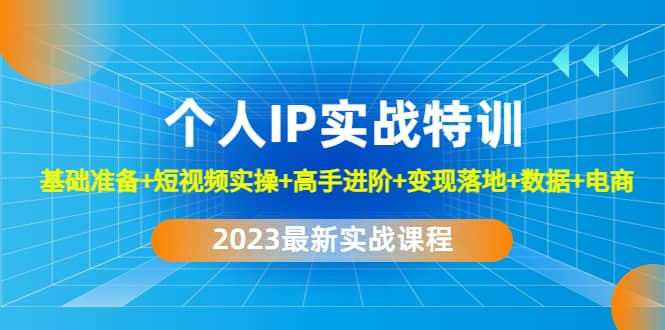 2023个人IP实战特训：基础准备+短视频实操+高手进阶+变现落地+数据+电商-学知网