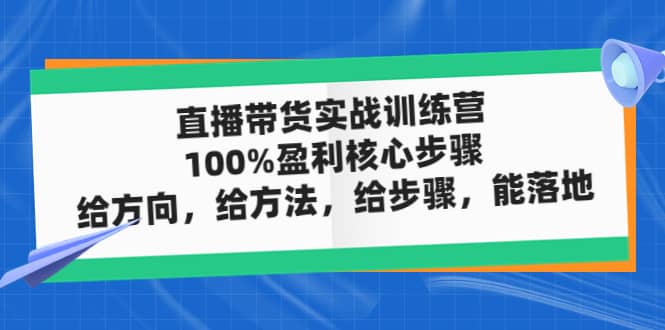 直播带货实战训练营：100%盈利核心步骤，给方向，给方法，给步骤，能落地-学知网