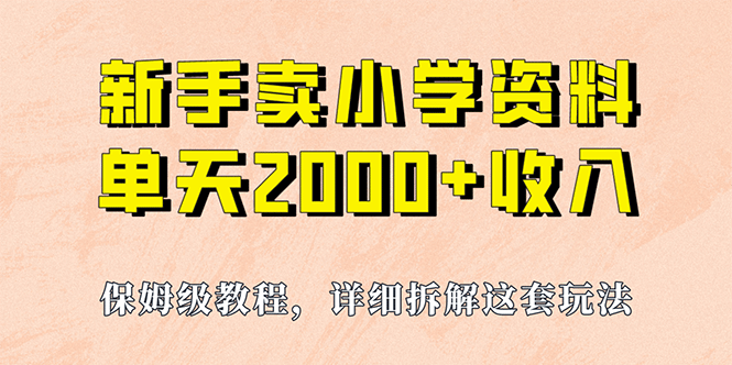 我如何通过卖小学资料，实现单天2000+，实操项目，保姆级教程+资料+工具-学知网