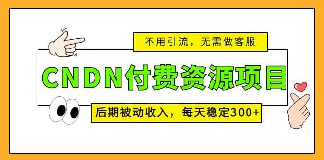 CNDN付费资源项目，不用引流，无需做客服，后期被动收入-学知网