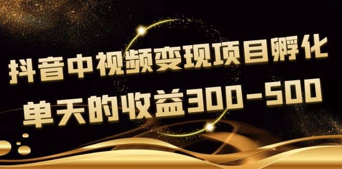 黄岛主《抖音中视频变现项目孵化》单天的收益300-500 操作简单粗暴-学知网