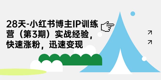 28天-小红书博主IP训练营（第3期）实战经验，快速涨粉，迅速变现-学知网