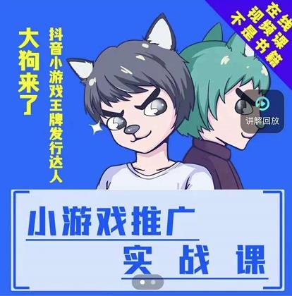 大狗来了：小游戏推广实战课，带你搭建一个游戏推广变现账号-学知网