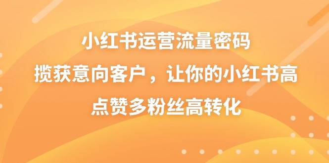 小红书运营流量密码，揽获意向客户，让你的小红书高点赞多粉丝高转化-学知网