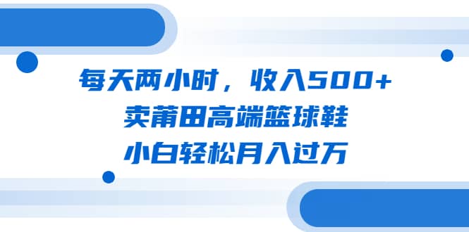 每天两小时，收入500+，卖莆田高端篮球鞋，小白轻松月入过万（教程+素材）-学知网