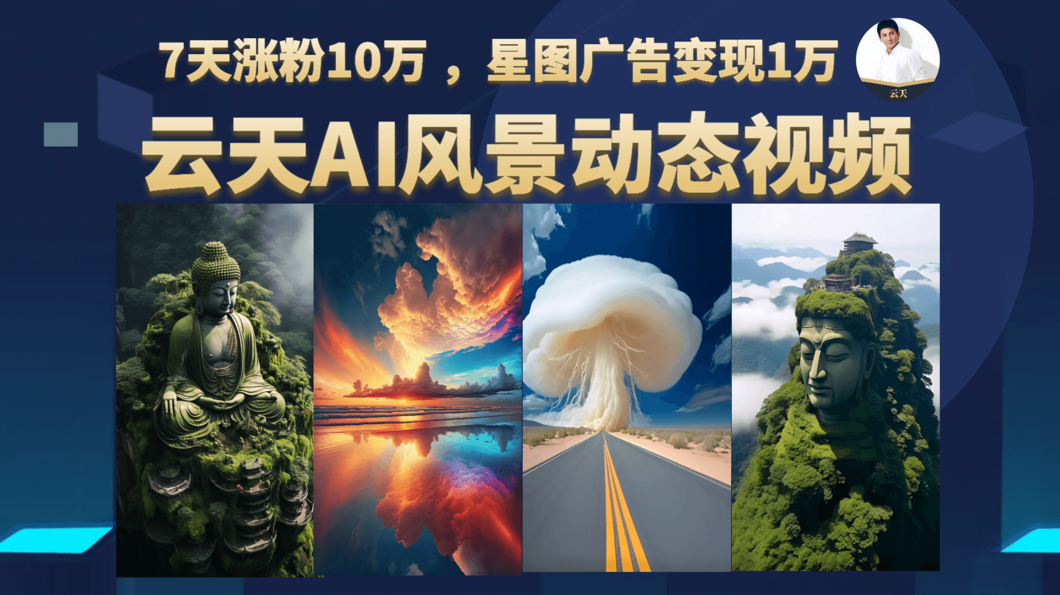 云天AI风景动图视频制作，7天涨粉10万 ，星图广告变现1万-学知网