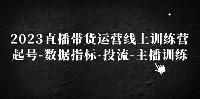 2023直播带货运营线上训练营，起号-数据指标-投流-主播训练-学知网