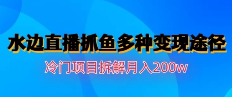 水边直播抓鱼，多种变现途径冷门项目，月入200w拆解【揭秘】-学知网