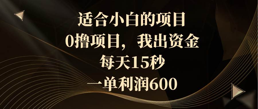 适合小白的项目，0撸项目，我出资金，每天15秒，一单利润600-学知网