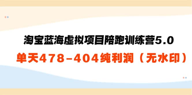 淘宝蓝海虚拟项目陪跑训练营5.0：单天478纯利润（无水印）-学知网