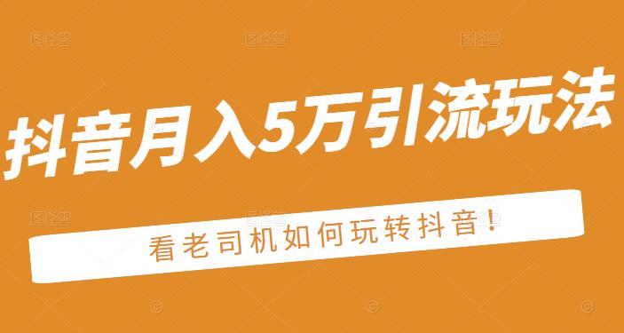 老古董·抖音月入5万引流玩法，看看老司机如何玩转抖音(附赠：抖音另类引流思路)-学知网