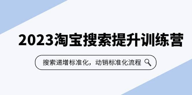 2023淘宝搜索-提升训练营，搜索-递增标准化，动销标准化流程（7节课）-学知网