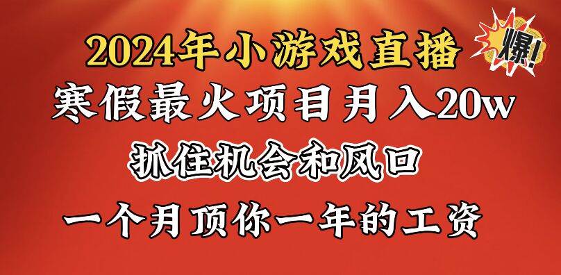 2024年寒假爆火项目，小游戏直播月入20w+，学会了之后你将翻身-学知网