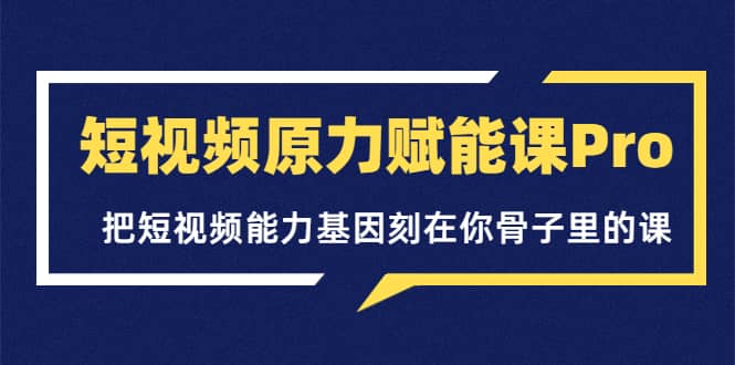 短视频原力赋能课Pro，把短视频能力基因刻在你骨子里的课（价值4999元）-学知网