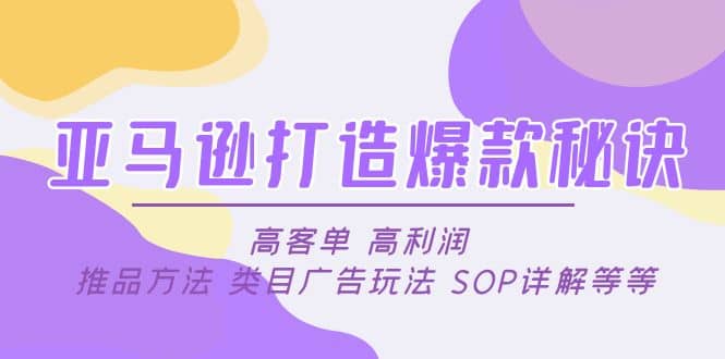 亚马逊打造爆款秘诀：高客单 高利润 推品方法 类目广告玩法 SOP详解等等-学知网