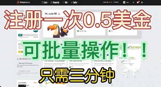 国外项目注册一次0.5美金 只需三分钟无脑操作 可批量放大 小白工作室福利-学知网