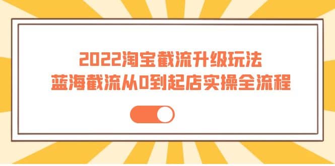 2022淘宝截流升级玩法：蓝海截流从0到起店实操全流程 价值千元-学知网