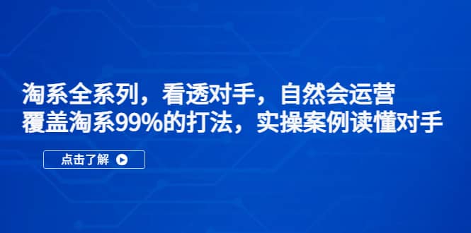 淘系全系列，看透对手，自然会运营，覆盖淘系99%·打法，实操案例读懂对手-学知网