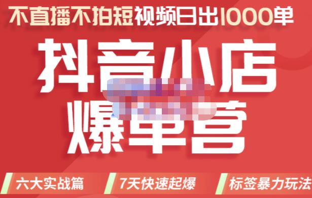 2022年抖音小店爆单营，不直播、不拍短视频、日出1000单，暴力玩法-学知网