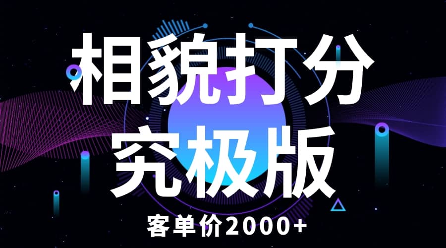 相貌打分究极版，客单价2000+纯新手小白就可操作的项目-学知网