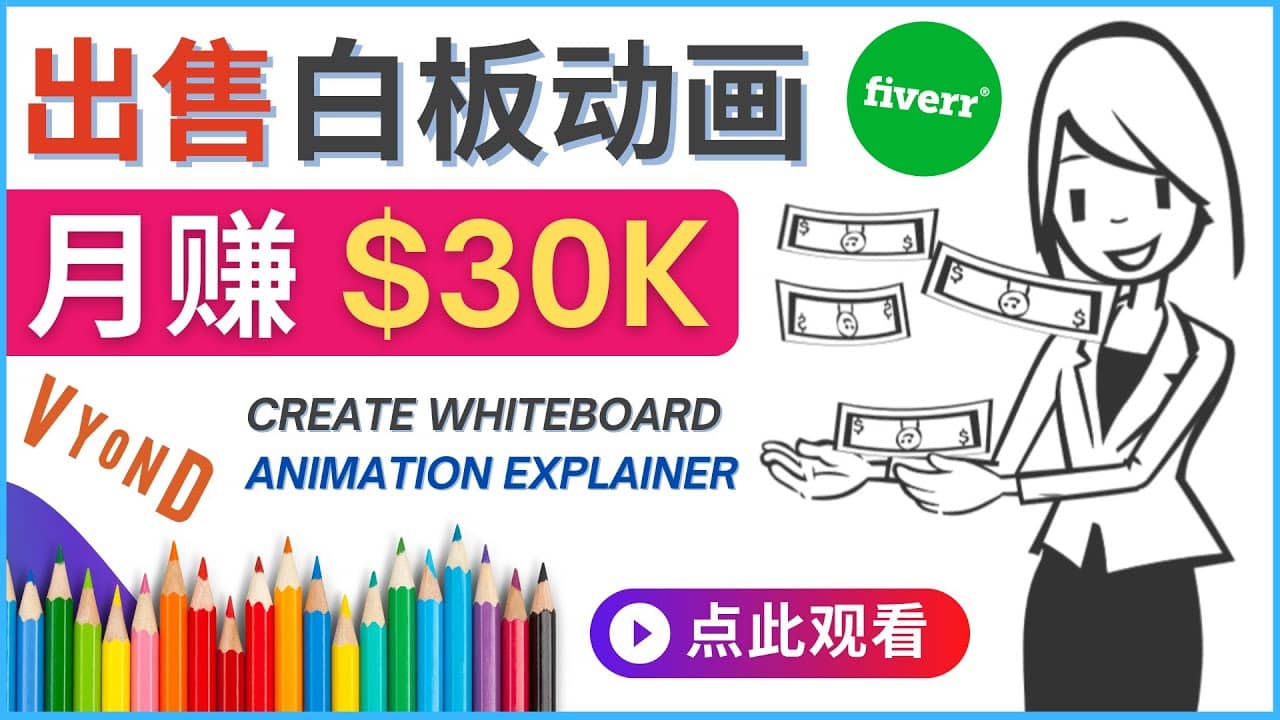 如何用最简单制作白板动画（WhiteBoard Animation）月赚3万美元-学知网