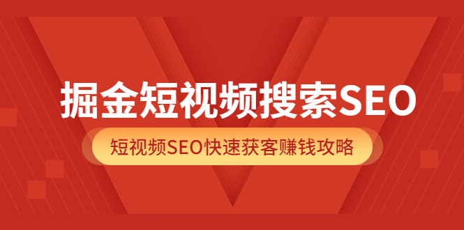 掘金短视频搜索SEO，短视频SEO快速获客赚钱攻略（价值980）-学知网