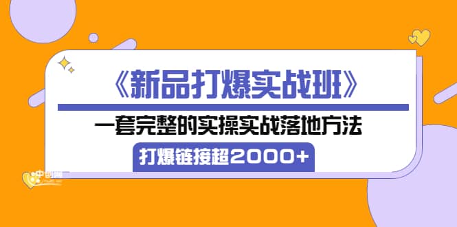 《新品打爆实战班》一套完整的实操实战落地方法，打爆链接超2000+（38节课)-学知网