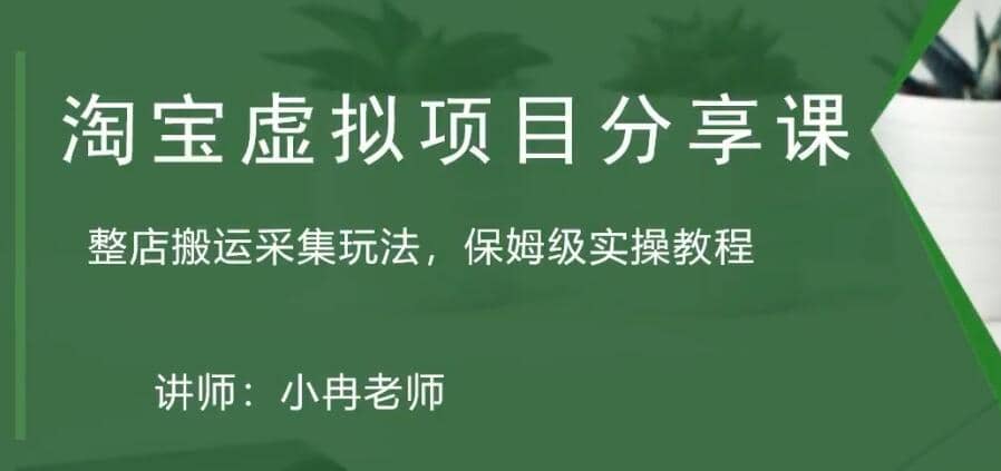 淘宝虚拟整店搬运采集玩法分享课：整店搬运采集玩法，保姆级实操教程-学知网