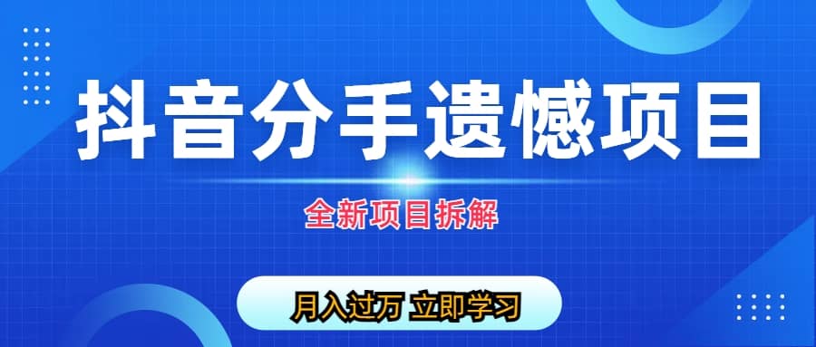 自媒体抖音分手遗憾项目私域项目拆解-学知网