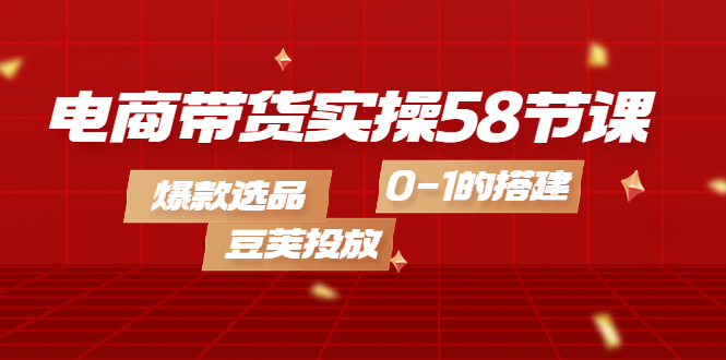 电商带货实操58节课，爆款选品，豆荚投放，0-1的搭建-学知网