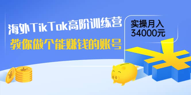 海外TikTok高阶训练营：教你做个能赚钱的账号，实操月入34000元！-学知网
