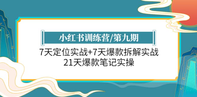 小红书训练营/第九期：7天定位实战+7天爆款拆解实战，21天爆款笔记实操-学知网