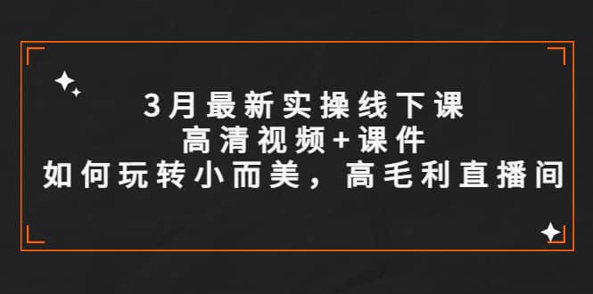 3月最新实操线下课高清视频+课件，如何玩转小而美，高毛利直播间-学知网