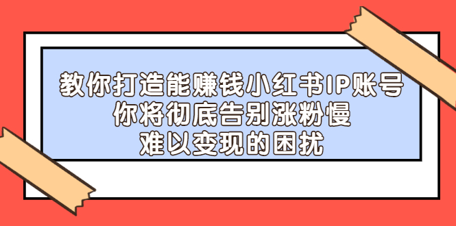 教你打造能赚钱小红书IP账号，了解透彻小红书的真正玩法-学知网