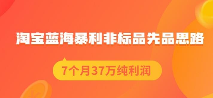 盗坤淘宝蓝海暴利非标品先品思路，7个月37万纯利润，压箱干货分享！【付费文章】-学知网