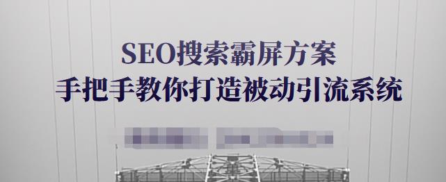 SEO搜索霸屏方案，手把手教你打造被动引流系统【视频课程】-学知网