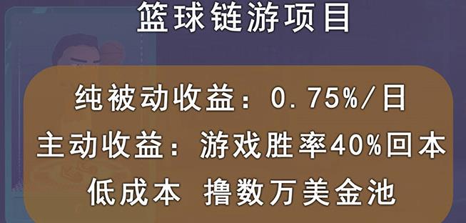 国外区块链篮球游戏项目，前期加入秒回本，被动收益日0.75%，撸数万美金-学知网