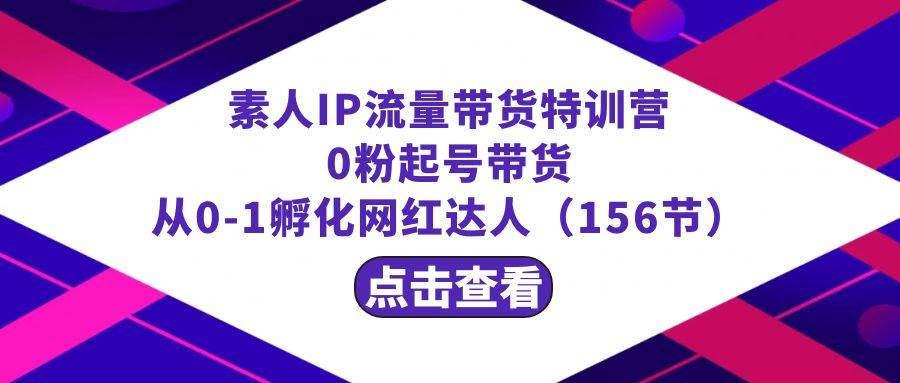 繁星·计划素人IP流量带货特训营：0粉起号带货 从0-1孵化网红达人（156节）-学知网